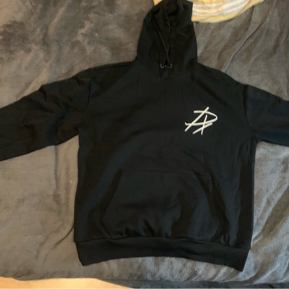Dark Drippx Pullover Hoodie with White Chest Logo